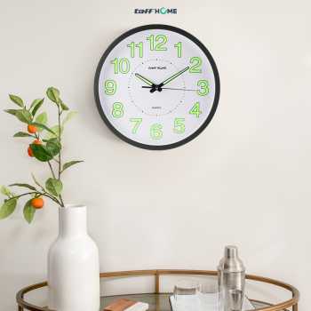 Gambar produk TaffHOME Jam Dinding Bulat Quartz Luminous Glow in The Dark 30cm MDB4