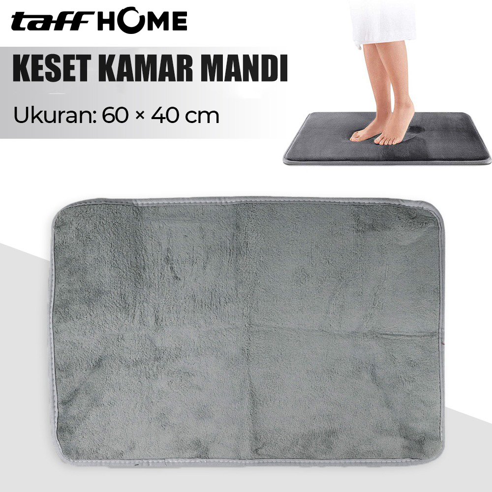 TaffHOME Keset Kamar Mandi Bathroom Mat Absorbent 60x40cm - LA-40 Gambar produk TaffHOME Keset Kamar Mandi Bathroom Mat Absorbent 60x40cm - LA-40