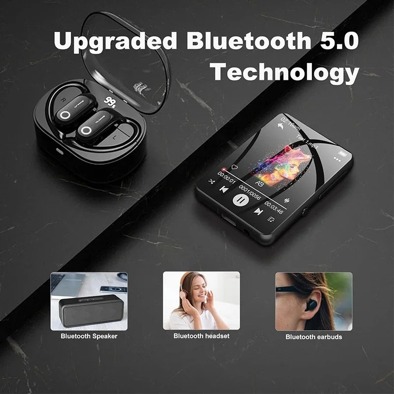 Gambar produk AIRME MP3 Digital Audio Player HiFi Bluetooth Touch Screen 300mAh - A240