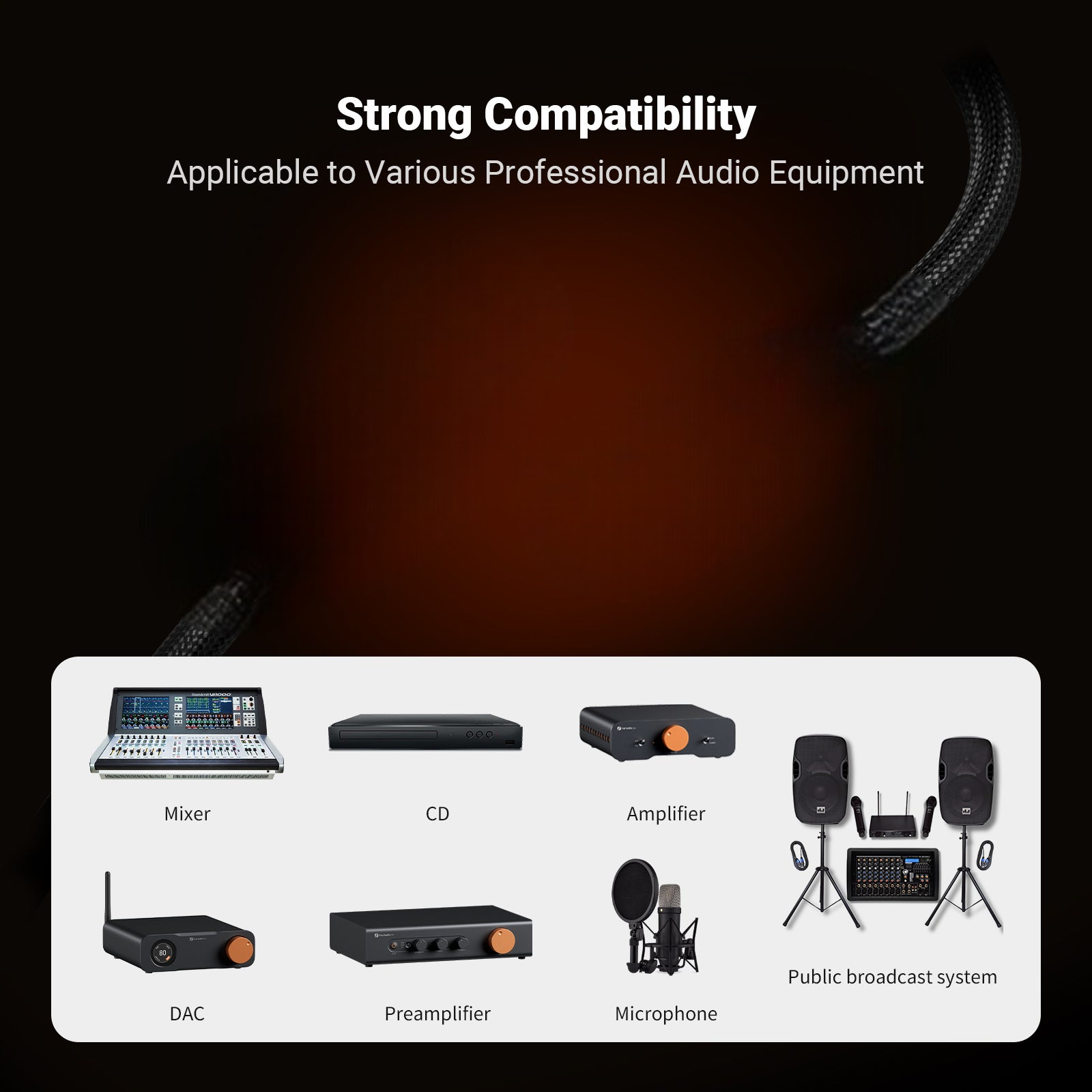 Fosi Audio Kabel XLR Male to Female Audio Amplifier Microphone Braided 1.2M Gambar produk Fosi Audio Kabel XLR Male to Female Audio Amplifier Microphone Braided 1.2M