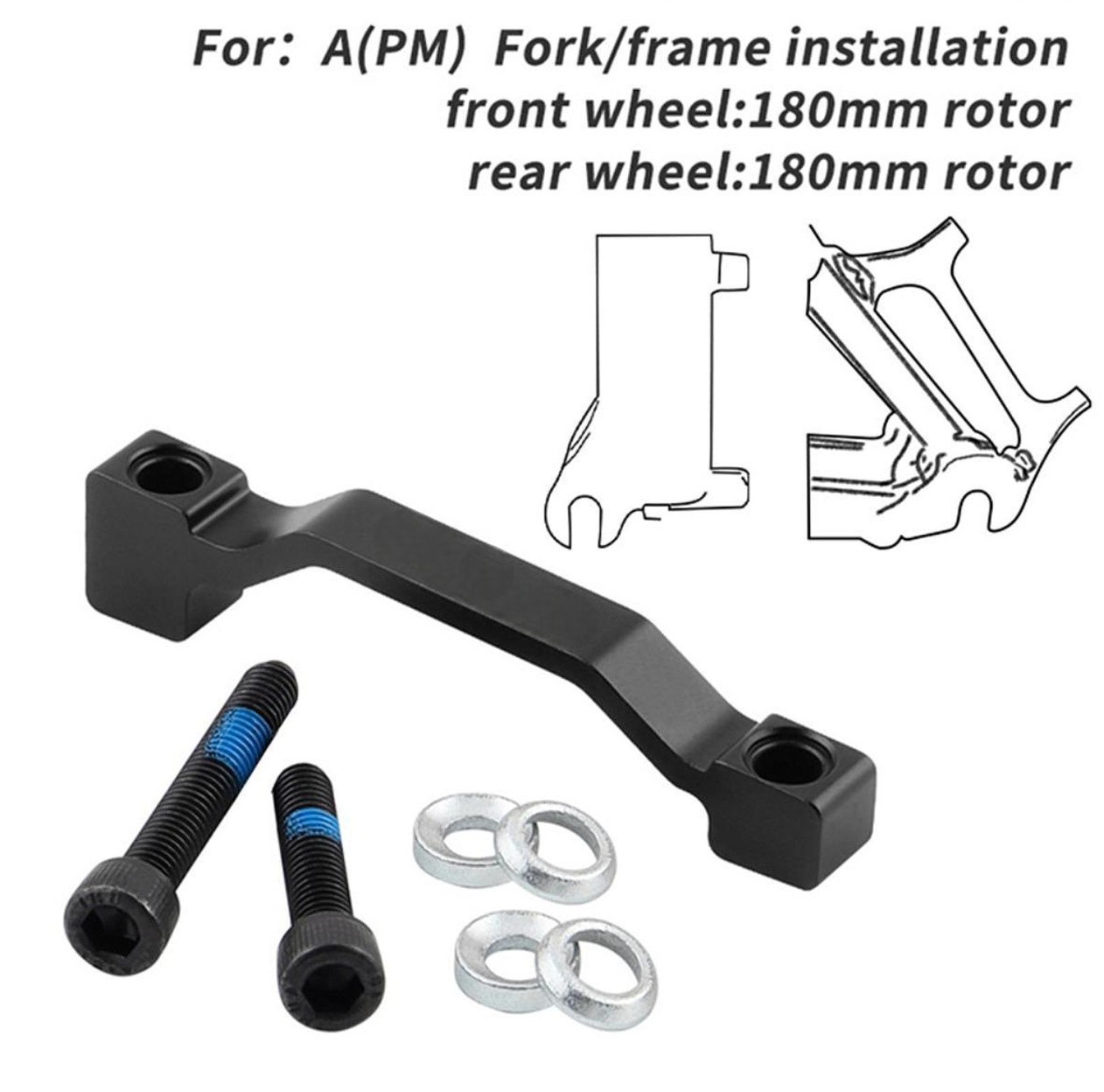 Gambar produk MUZI Adaptor Rem Cakram Sepeda Disc Brake A-Pillar Front Rear 180mm - MZ26