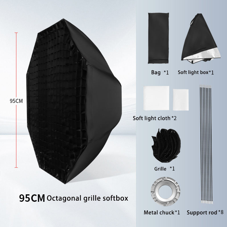 GuangYi Softbox Octagonal Reflector Honeycomb Bowens Mount 95cm - GY20 Gambar produk GuangYi Softbox Octagonal Reflector Honeycomb Bowens Mount 95cm - GY20