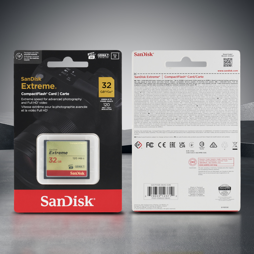 Gambar produk SanDisk Extreme Compact Flash Card VGP-20 120MB/s 32GB - SDCFXSB