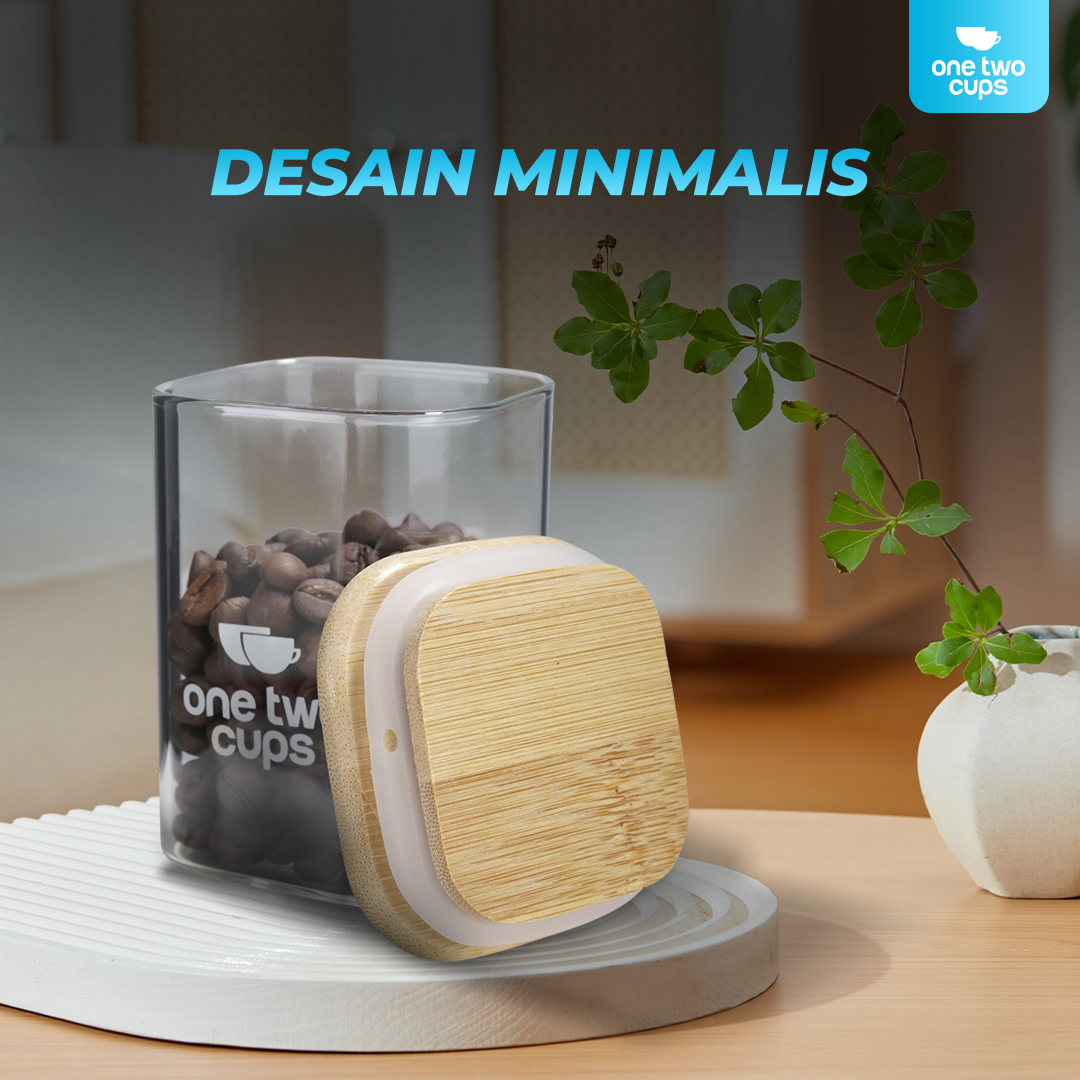 Gambar produk One Two Cups Toples Kaca Penyimpanan Makanan Kedap Udara Storage Jar 230ml - HC1019