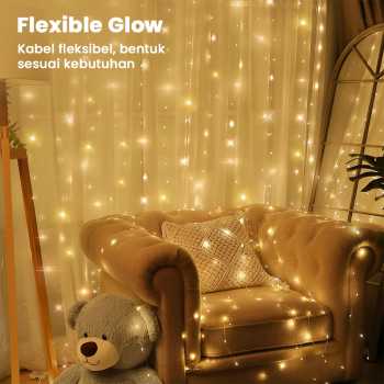 Gambar produk ANBLUB Lampu Hias Gorden String Lights USB 300 LED 3x3M with Remote - ANB300