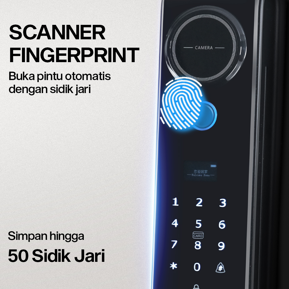 Glomarket Smart Door Lock Fingerprint Password Card RFID Alarm - B02-JC Gambar produk Glomarket Smart Door Lock Fingerprint Password Card RFID Alarm - B02-JC