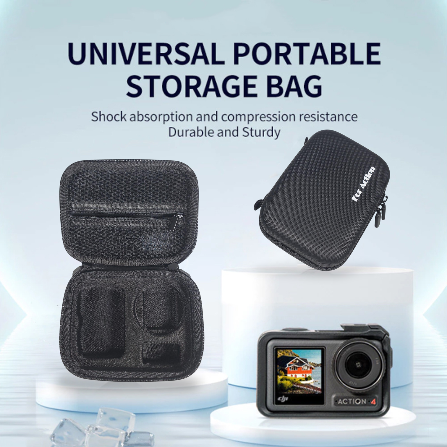 Tas Kamera Aksi DJI Osmo 3/4/5 Pro Hard Shell Action Storage Bag - ST-345 Gambar produk Tas Kamera Aksi DJI Osmo 3/4/5 Pro Hard Shell Action Storage Bag - ST-345