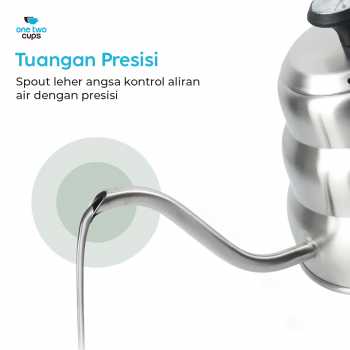 One Two Cups Teko Kopi Leher Angsa Gooseneck Pour Over Thermometer 1L - OTC201 Gambar produk One Two Cups Teko Kopi Leher Angsa Gooseneck Pour Over Thermometer 1L - OTC201