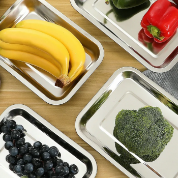 Gambar produk Panina Tray Baki Nampan Makanan Food Container Kitchen Stainless 304 27x20x4.8cm - PN50