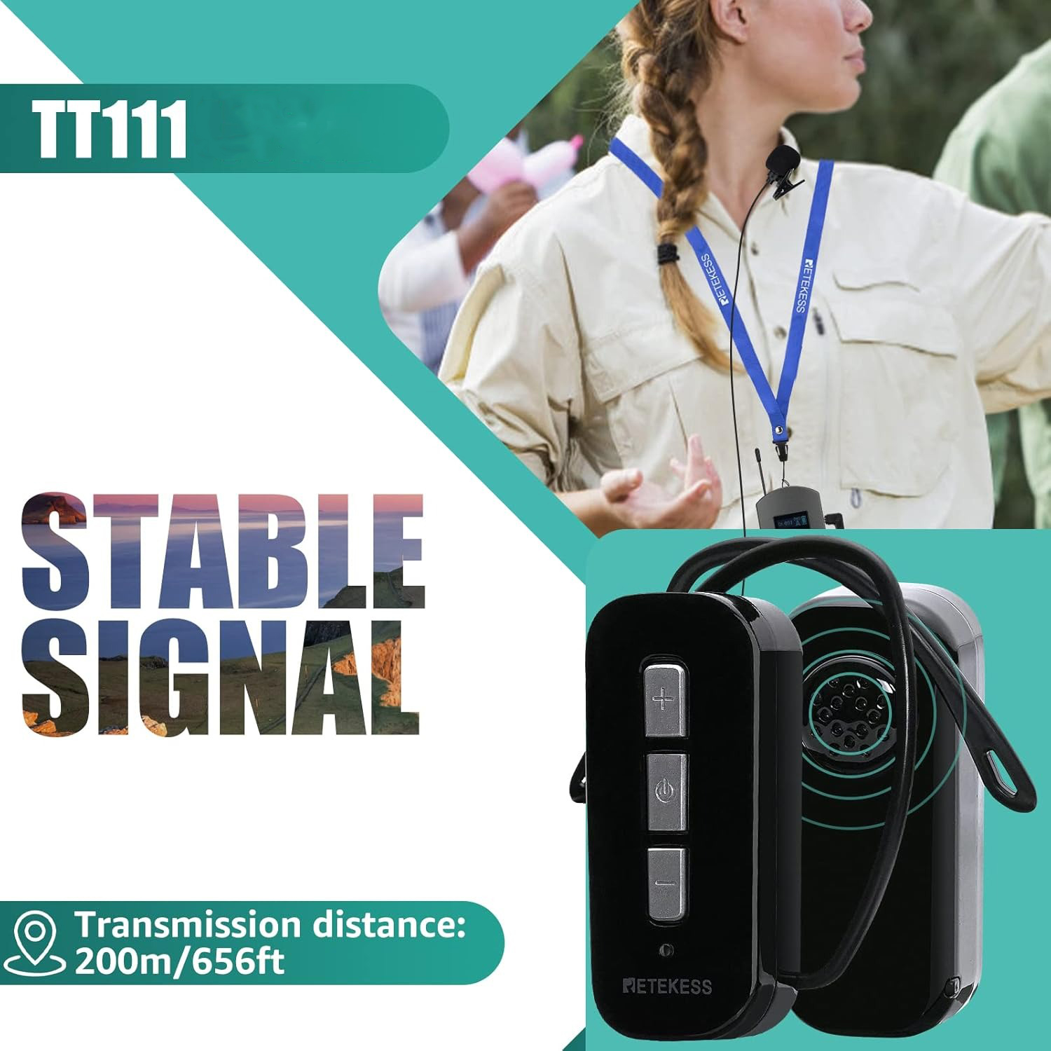 RETEKESS Audio Tour Guide Wireless Receiver Earphone Ear Hook 520mAh - TT111 Gambar produk RETEKESS Audio Tour Guide Wireless Receiver Earphone Ear Hook 520mAh - TT111