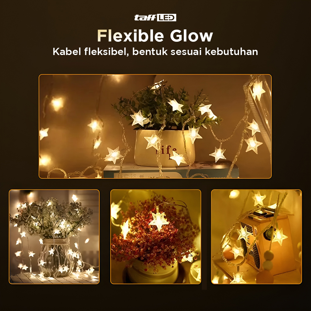 Gambar produk TaffLED Lampu Hias String Lights Star Shape Waterproof 20 LED 3M - G23