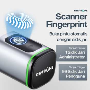 Gambar produk TaffHOME Smart Door Lock Fingerprint Bluetooth Card Alarm Tuya Smart - S1-B60