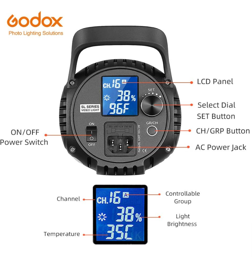 Gambar produk Godox Lampu Video LED Light Provides Wireless 433MHz 5600K 60W - SL60W