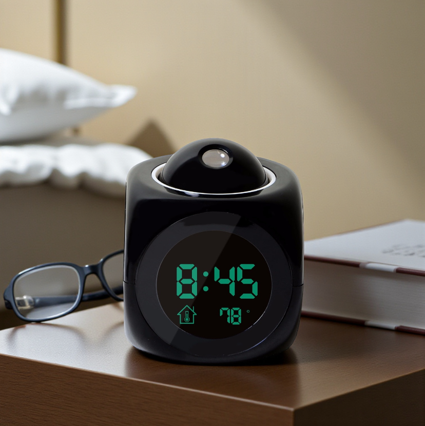 Gambar produk XNCH Jam Alarm Projection LCD Digital Clock Voice Thermometer - FJ3532