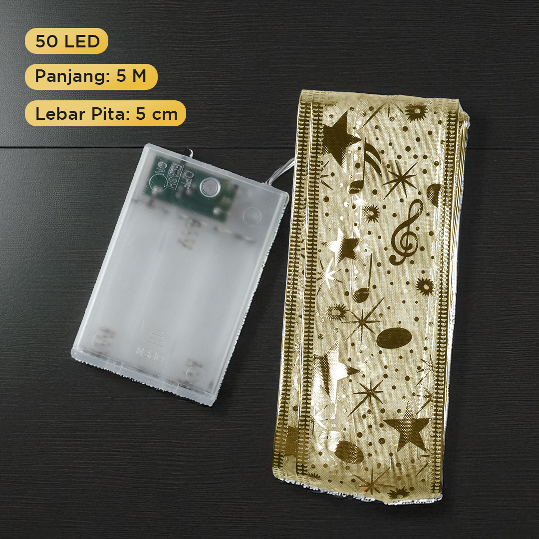 Gambar produk Partigos Lampu Hias String Lights Model Pita Natal 50 LED Multicolor - AA562