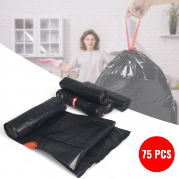 TRASU Kantong Plastik Sampah Tali Drawstring Trash Bag 45x50cm 75 PCS - TR-75