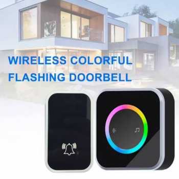 Zheyi Bel Pintu Wireless Door Bell Waterproof RGB EU Plug 59 Chimes - D88