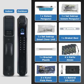 SMARTSTONE Smart Door Lock Fingerprint Face Recognition Tuya App - CS7 Gambar produk SMARTSTONE Smart Door Lock Fingerprint Face Recognition Tuya App - CS7