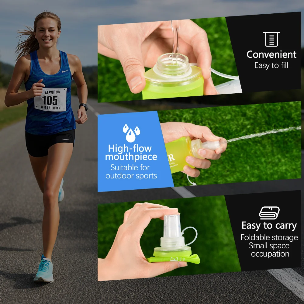 TaffSPORT Botol Minum Soft Flask Foldable Sport Water TPU 500 ml - TF009 Gambar produk TaffSPORT Botol Minum Soft Flask Foldable Sport Water TPU 500 ml - TF009