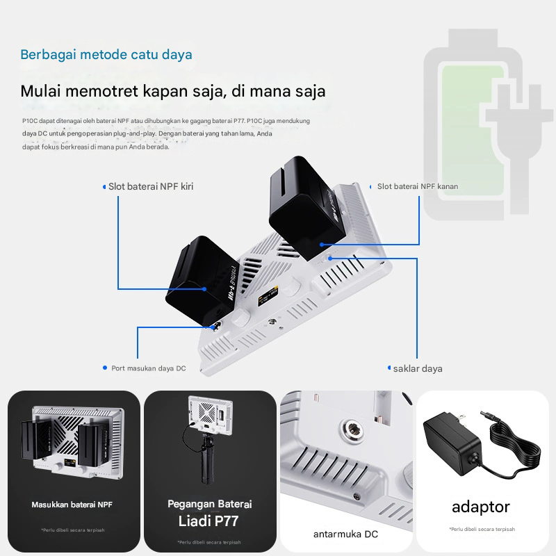 Gambar produk LIYADI Lampu Fotografi LED Portabel RGB Panel Light 100W 9900K - P100C