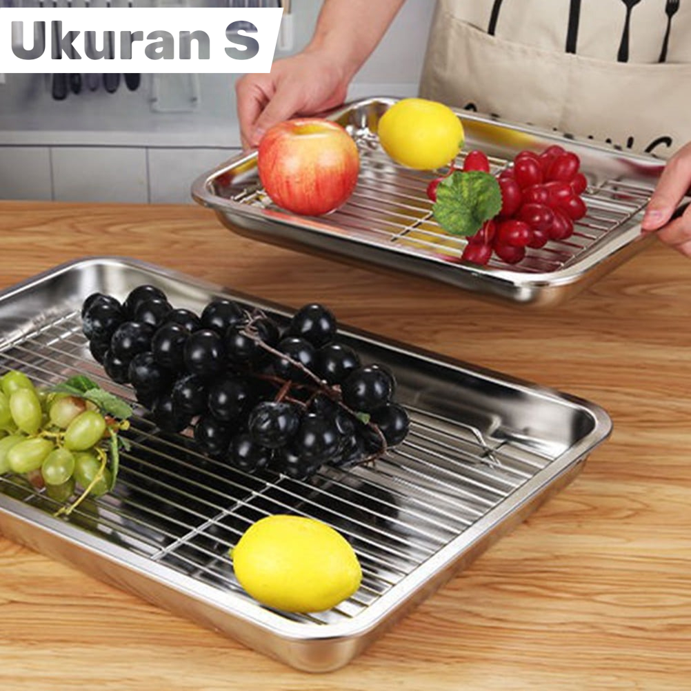 TaffHOME Nampan Stainless Steel Oil Filter Tray Barbecue S - T-22 Gambar produk TaffHOME Nampan Stainless Steel Oil Filter Tray Barbecue S - T-22