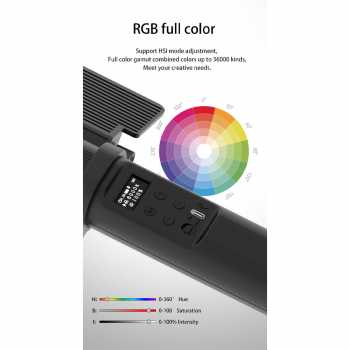Gambar produk LIYADI Lampu Studio Tube Light RGBW 24 Mode OLED Display 5200mAh 24W - LP600 PRO