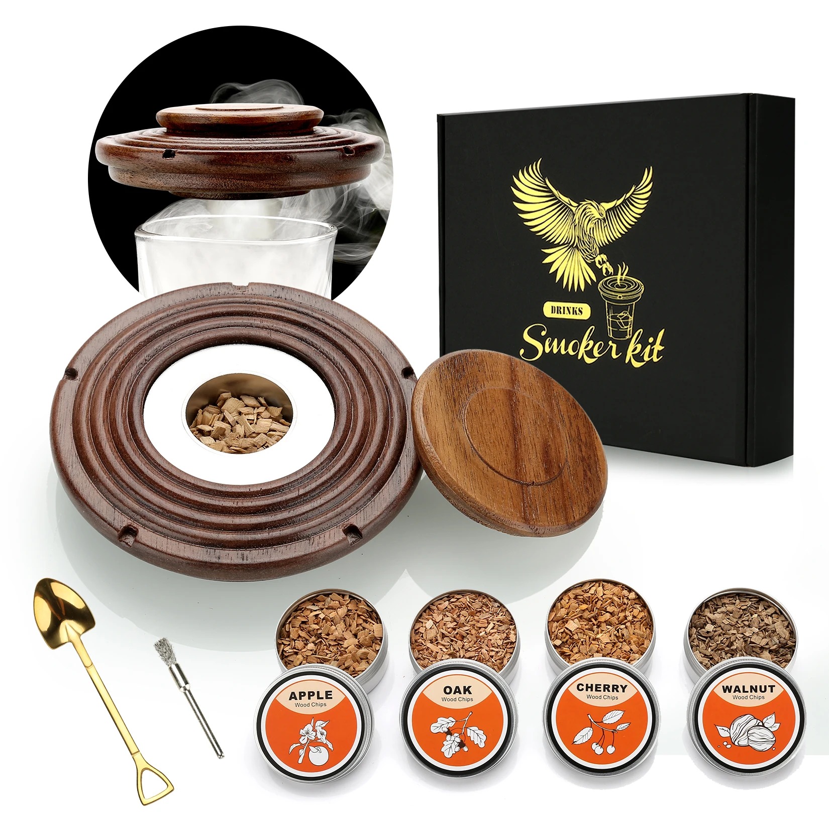 Gambar produk TEMOPY Set Alat Pengasap Cocktail Smoker Kit with 4 Wood Chips - TPY-40