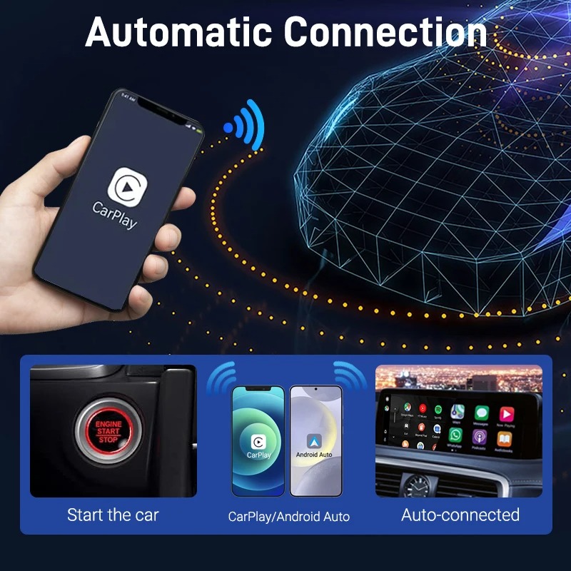 Gambar produk ACODO Dongle Wireless Carplay Android Auto Bluetooth 5.0 WiFi 5.8GHz - A50