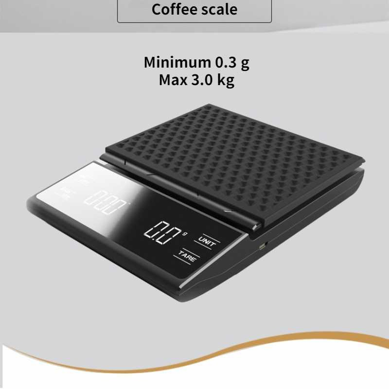 JANEYA Timbangan Kopi Digital Timer Coffee Scale 3kg 0.1g USB Charge - EK6012 Gambar produk JANEYA Timbangan Kopi Digital Timer Coffee Scale 3kg 0.1g USB Charge - EK6012