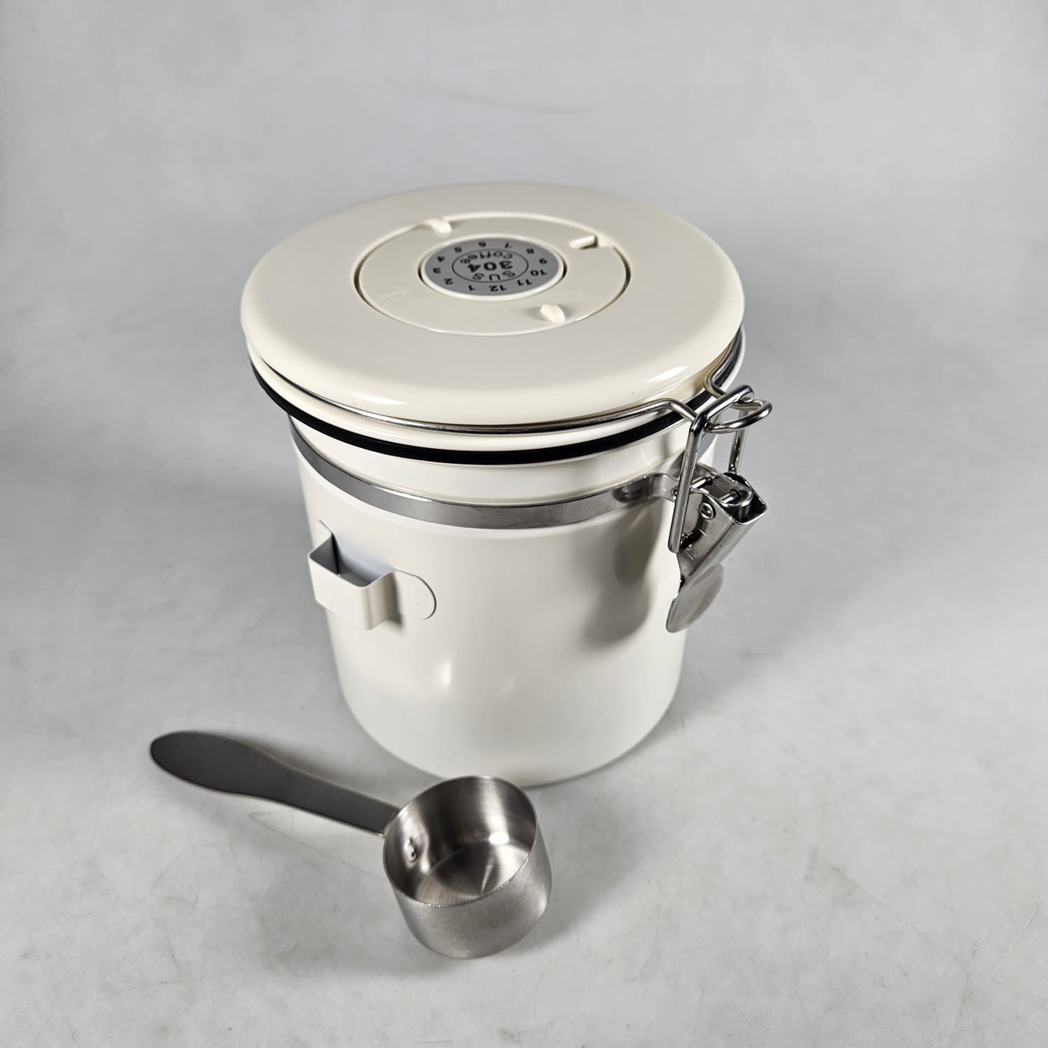 Gambar produk One Two Cups Toples Stainless Biji Kopi Rekam Tanggal Storage Jar 1.5L - MSS19