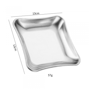 Gambar produk Aihogard Piring Makan Stainless Steel Square Korean Style 13cm - AG130