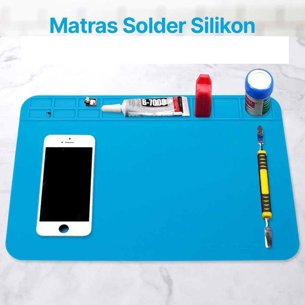 DUETECH Alas Matras Solder Silikon Soldering Mat Heat Resistant - DFUT001 Gambar produk DUETECH Alas Matras Solder Silikon Soldering Mat Heat Resistant - DFUT001