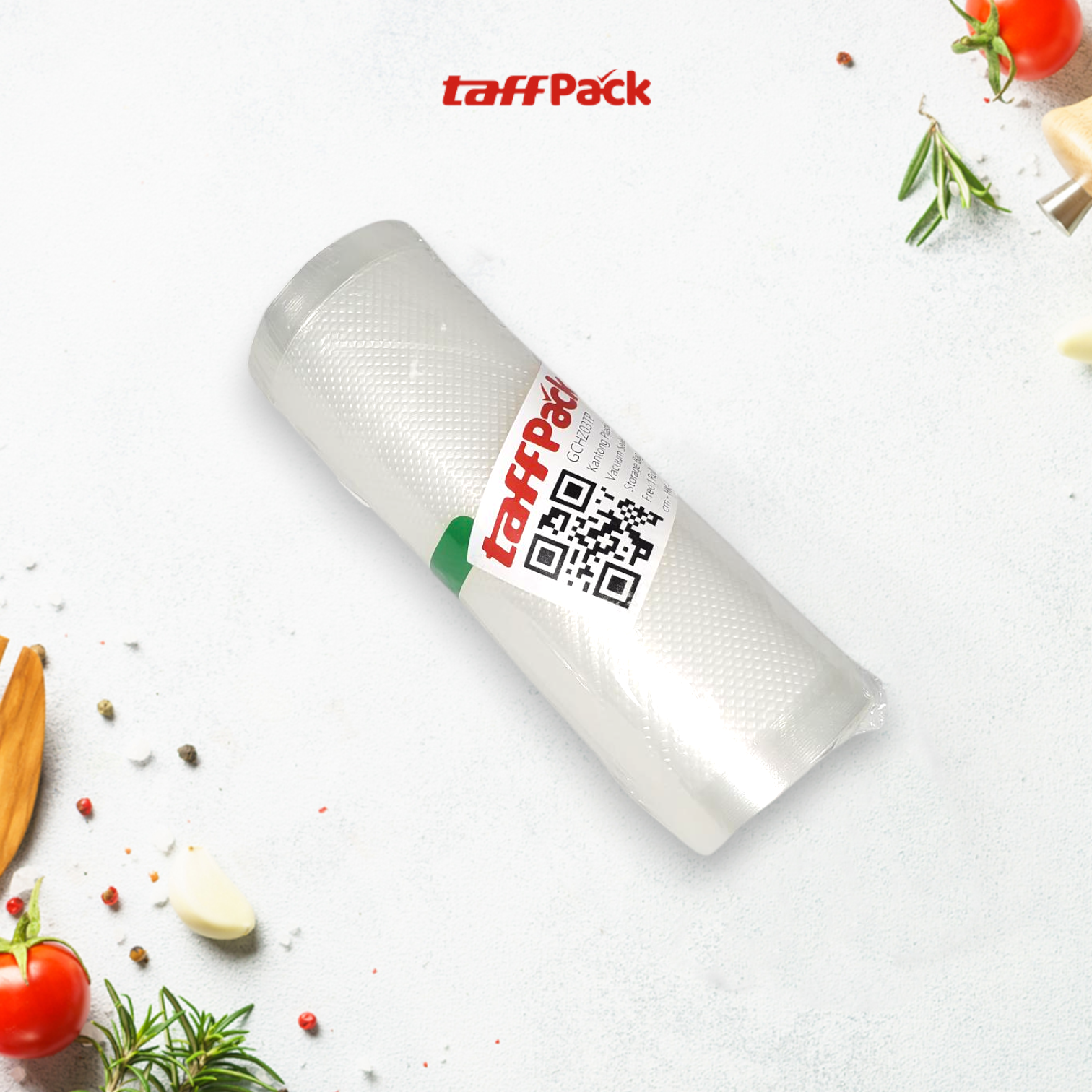 TaffPACK Plastik Vacuum Makanan Sealer Biodegradable BPA Free 1 Roll 15x500cm - HK-07 Gambar produk TaffPACK Plastik Vacuum Makanan Sealer Biodegradable BPA Free 1 Roll 15x500cm - HK-07