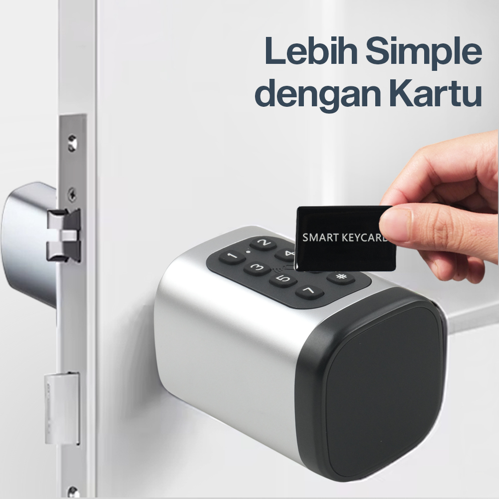 Gambar produk Juheenda Smart Door Lock Fingerprint Bluetooth Card Alarm Tuya Smart - S1