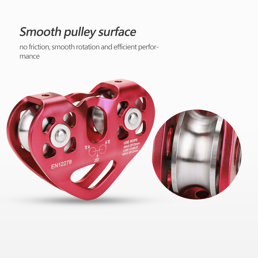 Gambar produk TaffSPORT Double Pulley Tandem Zipline Smooth Surface Aluminium 30kN - ZWA006