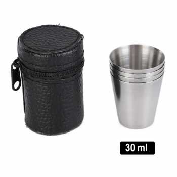 CTRAV Set Gelas Camping Stainless Steel 201 Travel Cups 30ml 4 PCS - CT009