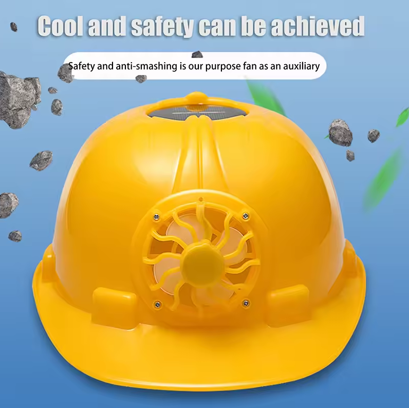 SDJZT Helm Proyek Konstruksi K3 Kipas Tenaga Surya Safety PE Material - LM02 Gambar produk SDJZT Helm Proyek Konstruksi K3 Kipas Tenaga Surya Safety PE Material - LM02
