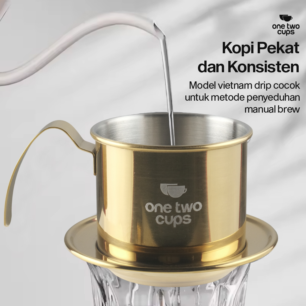 One Two Cups Vietnam Drip Coffee Filter Saringan Kopi Sekrup 120ml - PF-304 Gambar produk One Two Cups Vietnam Drip Coffee Filter Saringan Kopi Sekrup 120ml - PF-304