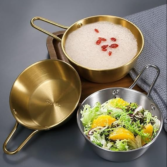 ALRY Mangkuk Mie Salad Stainless Steel Korean Style Bowl with Handle 12cm - ZX-305 Gambar produk ALRY Mangkuk Mie Salad Stainless Steel Korean Style Bowl with Handle 12cm - ZX-305