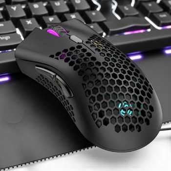 Gambar produk K-SNAKE Mouse Gaming Wireless Optical 2.4GHz RGB Rechargeable 1600DPI - BM600