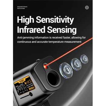 ANENG Termometer Industrial Digital Thermogun Infrared LCD Backlit - TH201 Gambar produk ANENG Termometer Industrial Digital Thermogun Infrared LCD Backlit - TH201