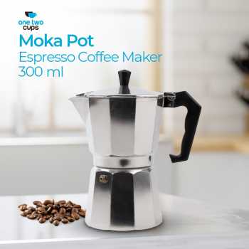 Gambar produk One Two Cups Moka Pot Espresso Coffee Maker Stovetop 6 Cup 300ml - JF112