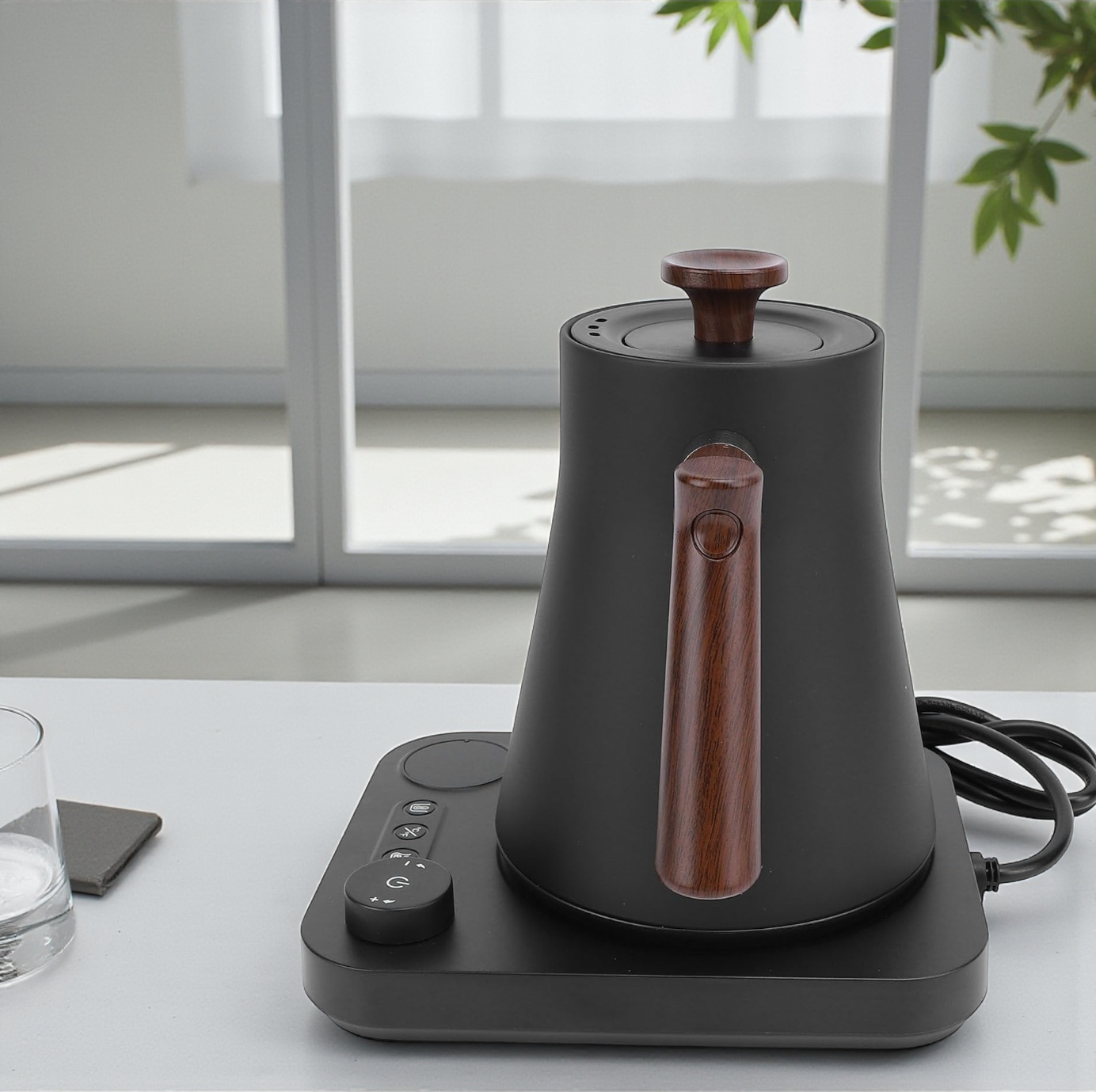 Gambar produk One Two Cups Teko Listrik Kopi Leher Angsa Pour Over 1200W 900ml - KT90 Pro