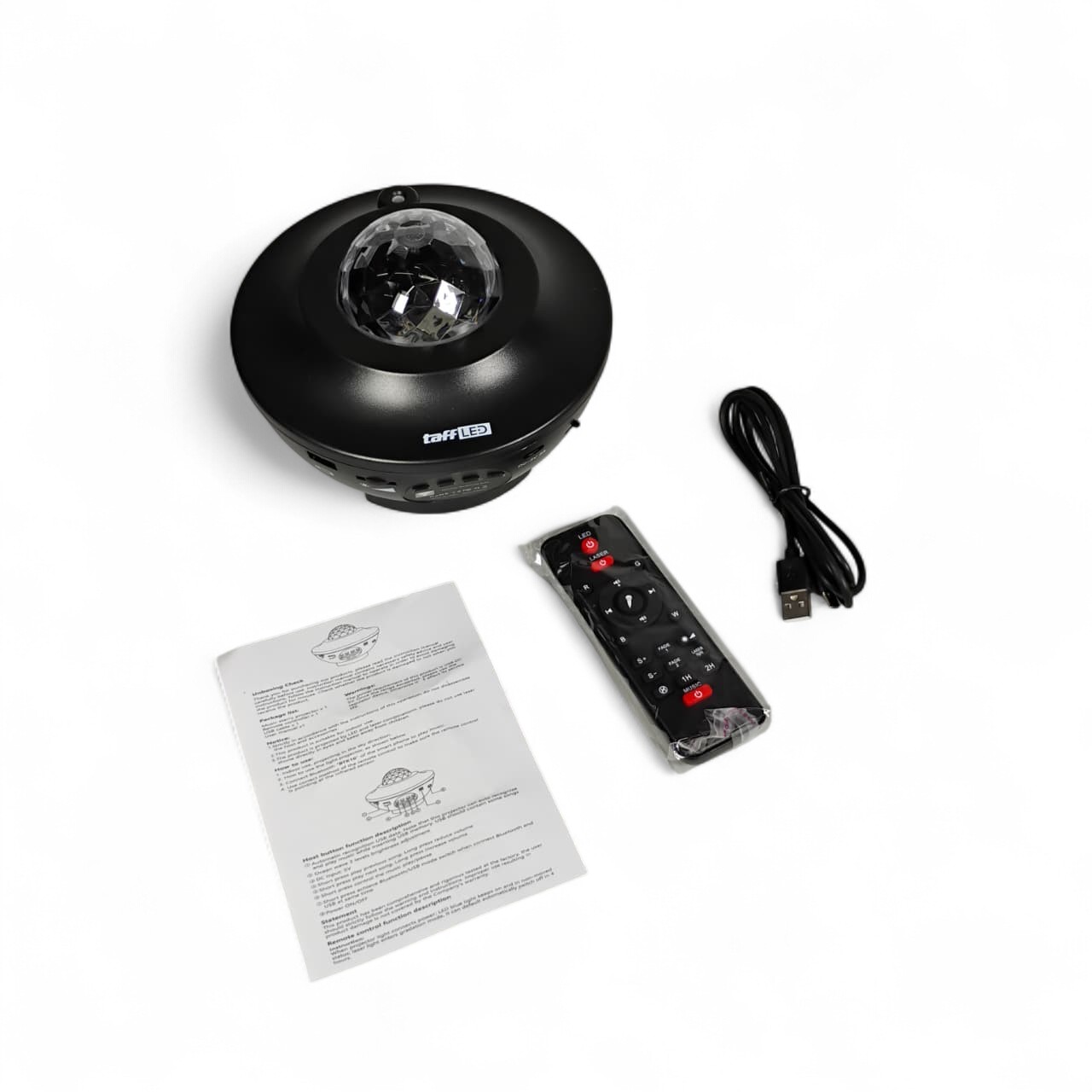 TaffLED Lampu Tidur Proyektor RGBW Active Speaker Bluetooth Remote - BR7706 Gambar produk TaffLED Lampu Tidur Proyektor RGBW Active Speaker Bluetooth Remote - BR7706