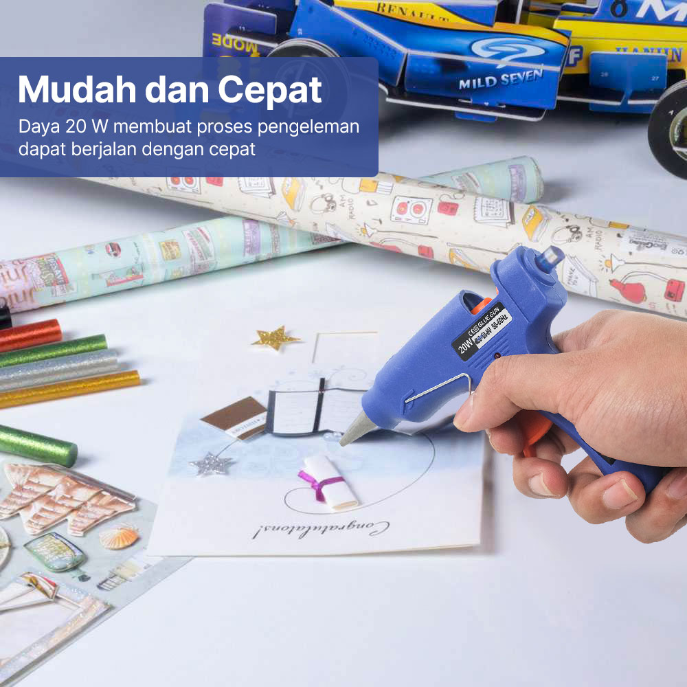 JOT Hot Melt Glue Gun Heating Tool Pistol Lem Tembak Panas 20W - QT-302 Gambar produk JOT Hot Melt Glue Gun Heating Tool Pistol Lem Tembak Panas 20W - QT-302