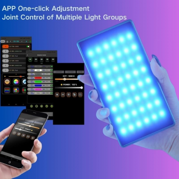 Gambar produk LIYADI Lampu Fotografi LED Portabel RGB Panel Light 10W 9900K - LR225 Pro Dark