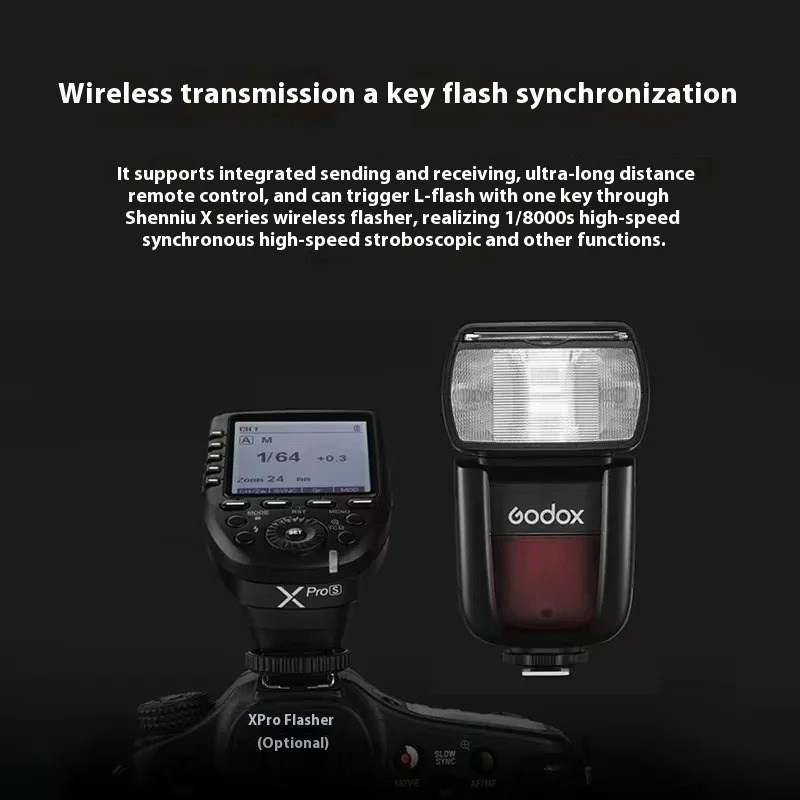 Gambar produk Godox Flash Camera Wireless Adjustable Focus 2.4GHz GN60 2980mAh 76W - V850III