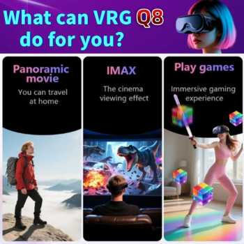 Gambar produk VRG VR Box 3D Virtual Reality Glasses Adjustable Panoramic AR Blu-ray - Q8