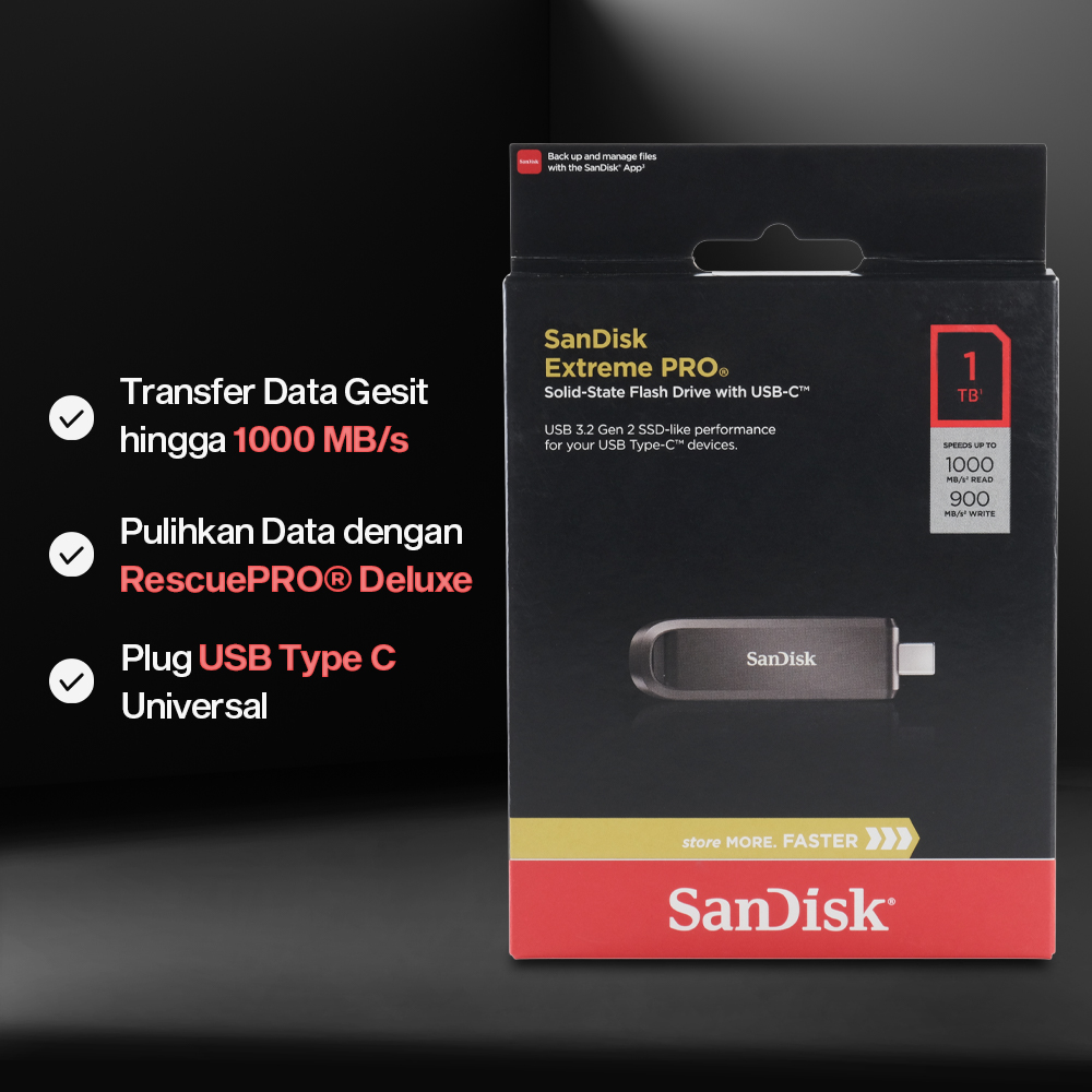 SanDisk Extreme PRO Flash Drive With USB Type C 1000MB s 1TB SDCZ890 SanDisk Extreme PRO Flash Drive With USB Type C 1000MB s 1TB SDCZ890