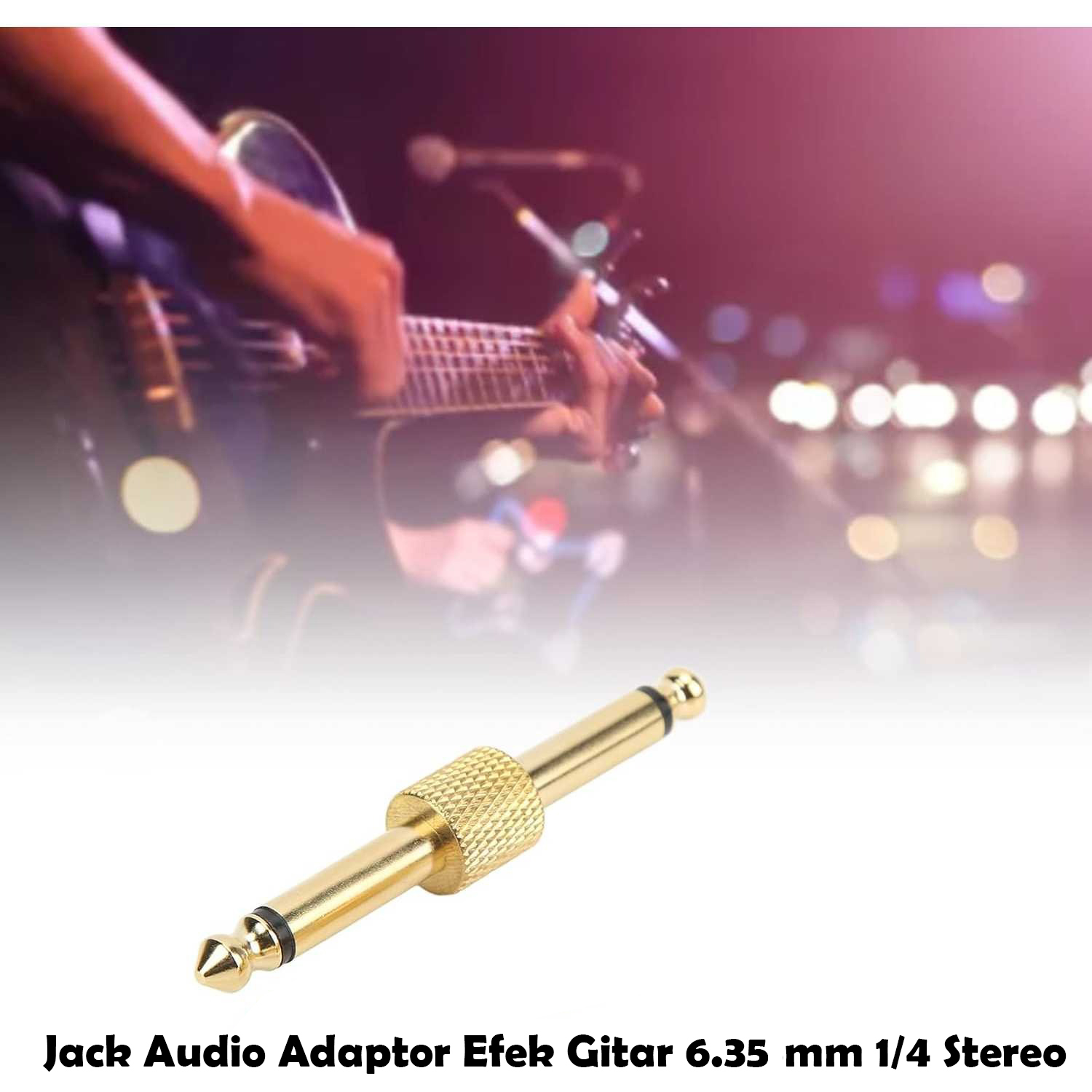Gambar produk Keytars Jack Audio Adaptor Efek Gitar 6.35mm 1/4 Stereo - TC069